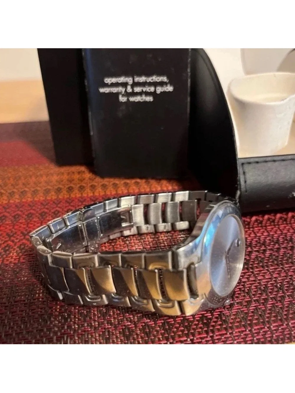 Movado Men’s Silver-Tone Stainless Steel Bracelet Watch